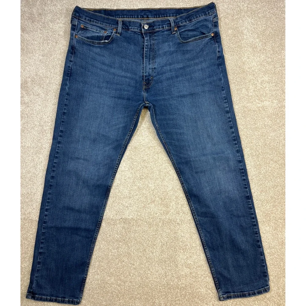 Levi Strauss 502 Regular Taper Fit Men's Jeans Dark Wash Blue Size‎ 42x30 *Read